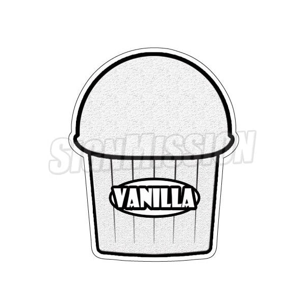 VANILLA FLAVOR Italian Ice Decal shaved ice cart trailer stand equipment, D-DC-24-Vanilla Flavor